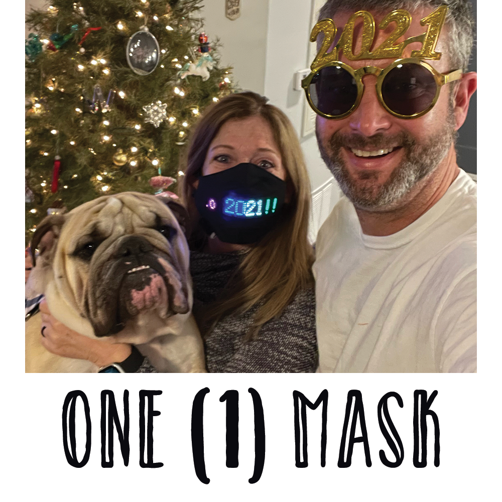1 Led Scrolling Mask - One (1) Mask